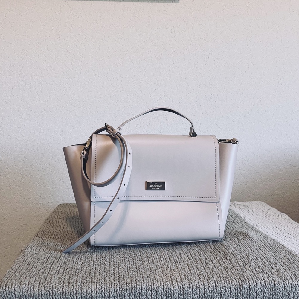 Kate spade - nude gray handbag.